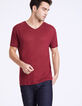 Tee-shirt vermillon en lin Homme -3