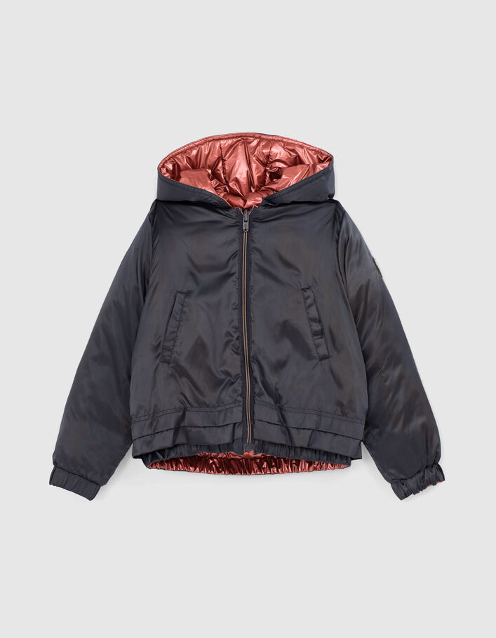 Girls’ navy and metallic red padded jacket - IKKS