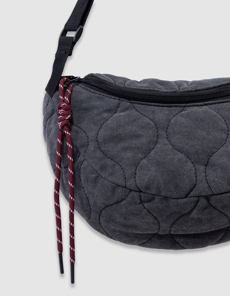 Sac banane gris matelassé fille-4 Sac banane gris matelassé fille-4
