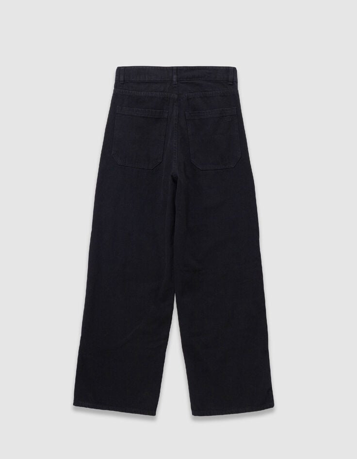 Zwarte wijde jeans voor jongens-3