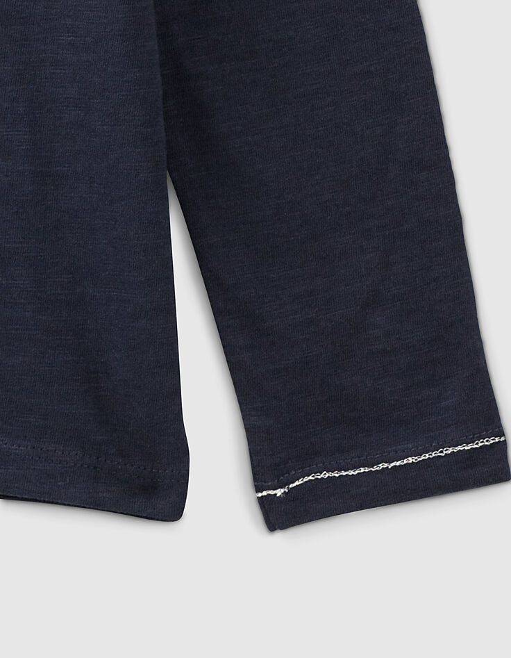 Camiseta navy Essentiels bordado IKKS ni&ntilde;a-4