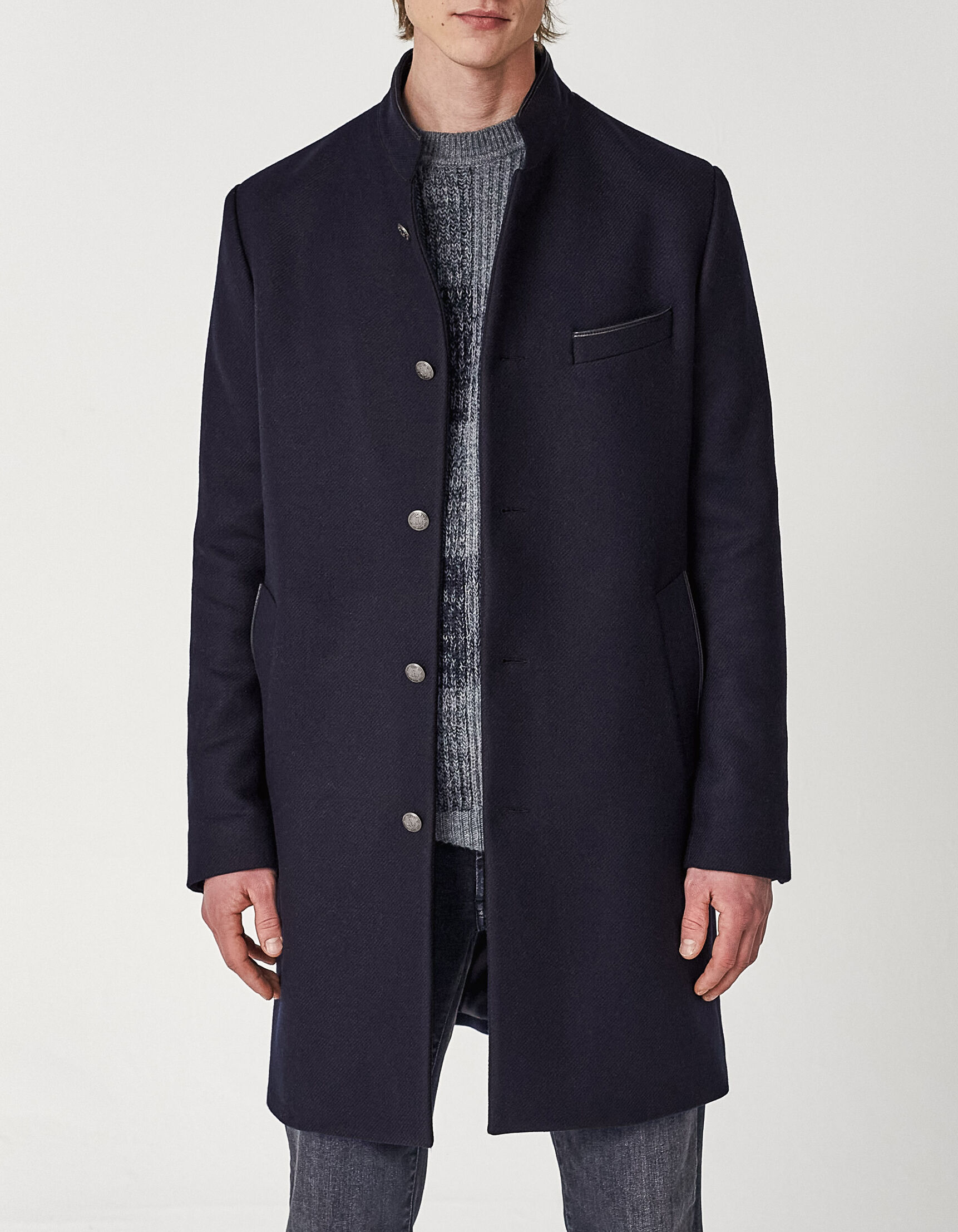 Men's dark navy officer-style coat