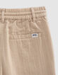 Beige Jungenbermudas, Biobaumwolle, Streifenmotiv-7
