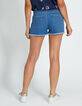 Short bleu en jean frangé à clous I.Code-4