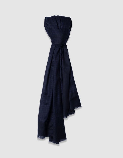 Men’s navy scarf with black houndstooth - IKKS
