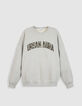 Sweat gris broderies message Femme-6