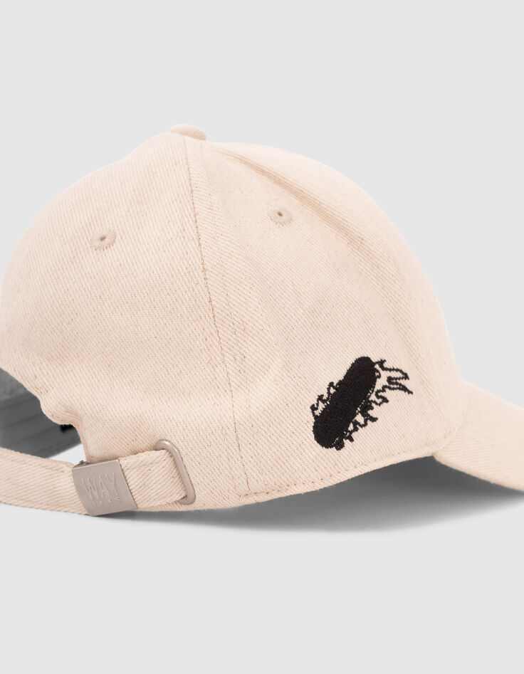 Beige Jungenschirmmütze mit schwarzen Stickereien-7