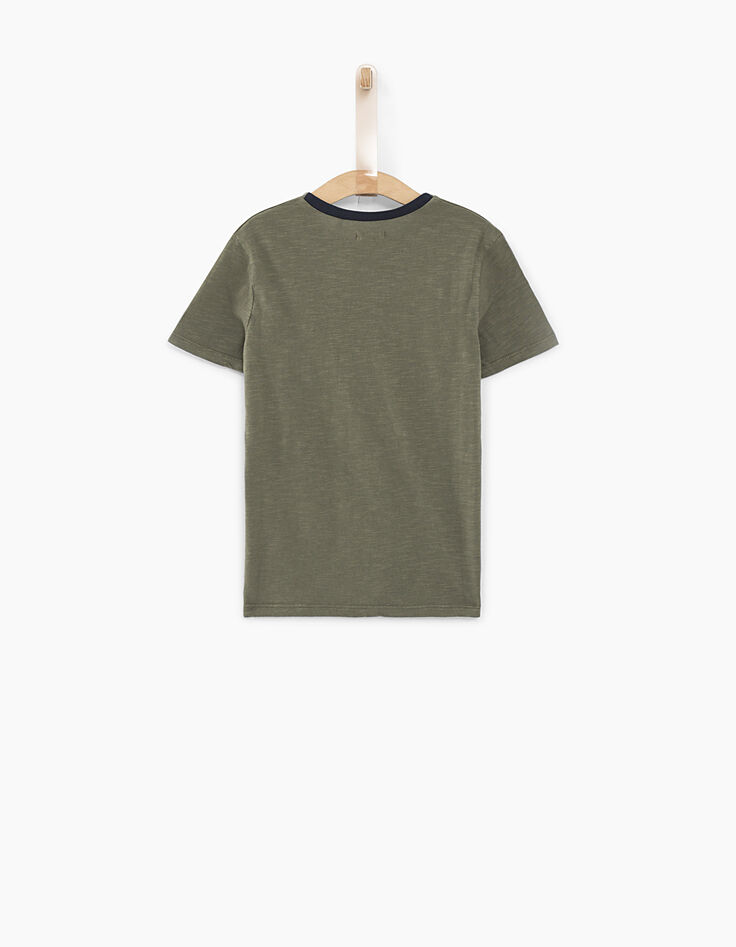 Camiseta caqui medio visual coche 4x4 niño -3