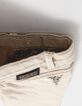 Boys’ beige denim Bermudas with checkerboard panels-5