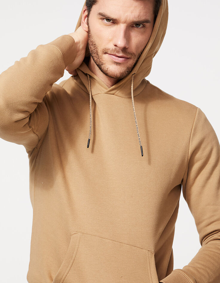 Sudadera visón con capucha con cordones IKKS Hombre-1
