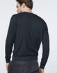Jersey verde inglés con cuello de pico de lana Hombre-4