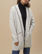Manteau-cardigan écru en tricot à broderies I.Code-2