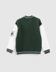 Cardigan teddy vert anglais manches blanches gar&ccedil;on -3