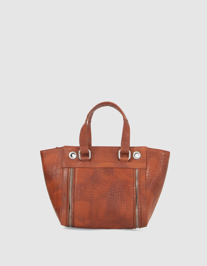 Bolso cabás 1440 Small cuero naranja cocodrilo mujer-4