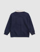 Jongenssweatshirt marine poloshirt in ecru tekst rug-2