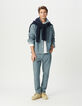 Blaue Herren-Jeansjacke im Workerstil-1