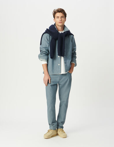 Blaue Herren-Jeansjacke im Workerstil - IKKS