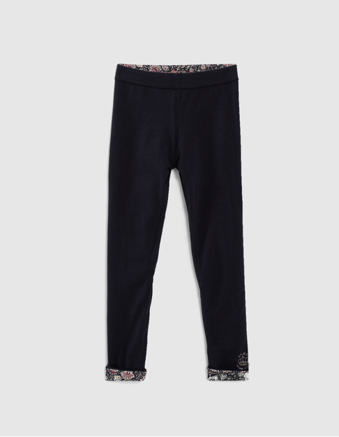Leggings reversible azul marino estampado azul marino niña