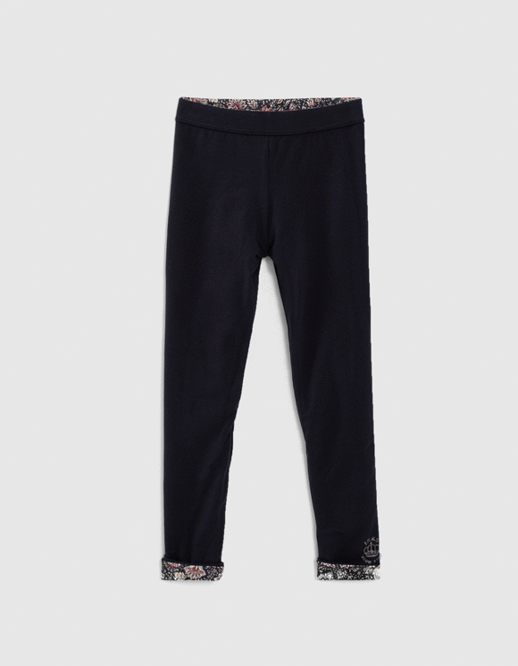 Leggings réversible marine imprimé et marine