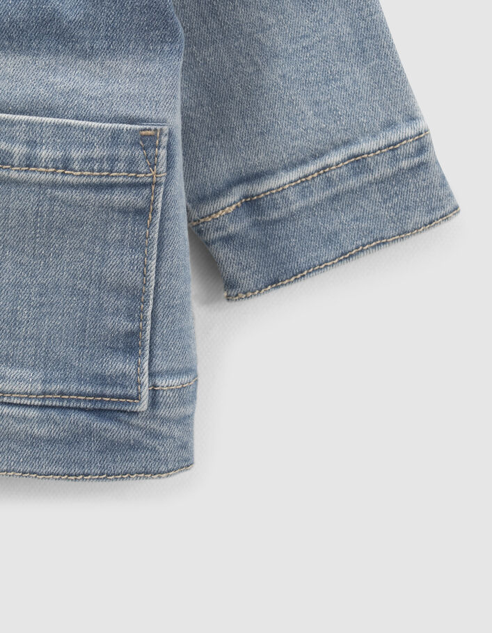 Blauw jeansjasje afneembare kap babyjongens - IKKS