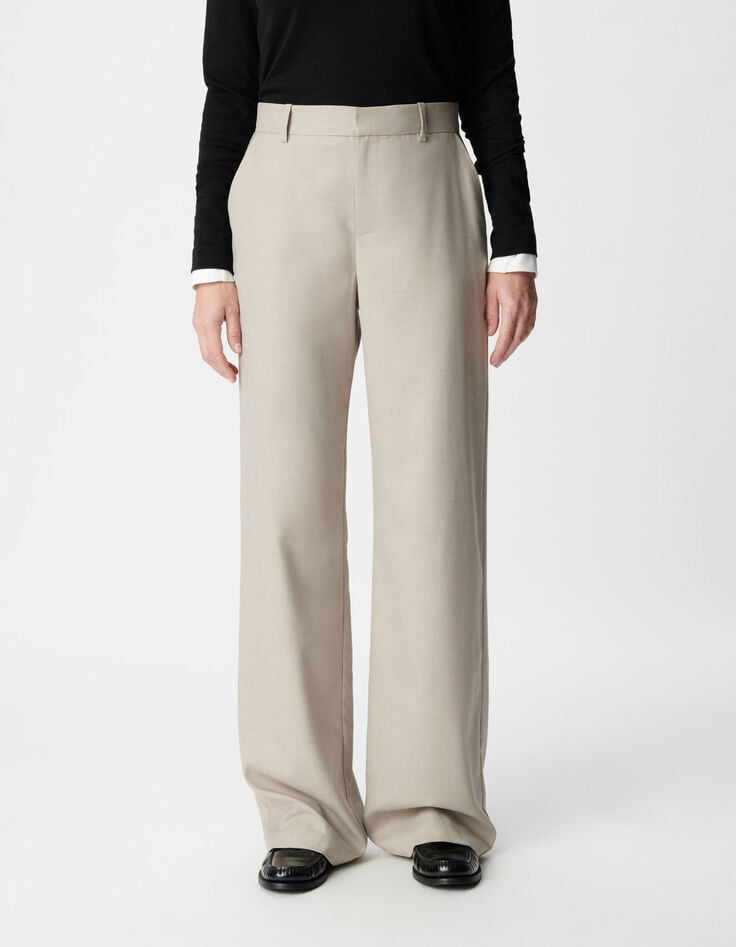Women's beige suit pants-5