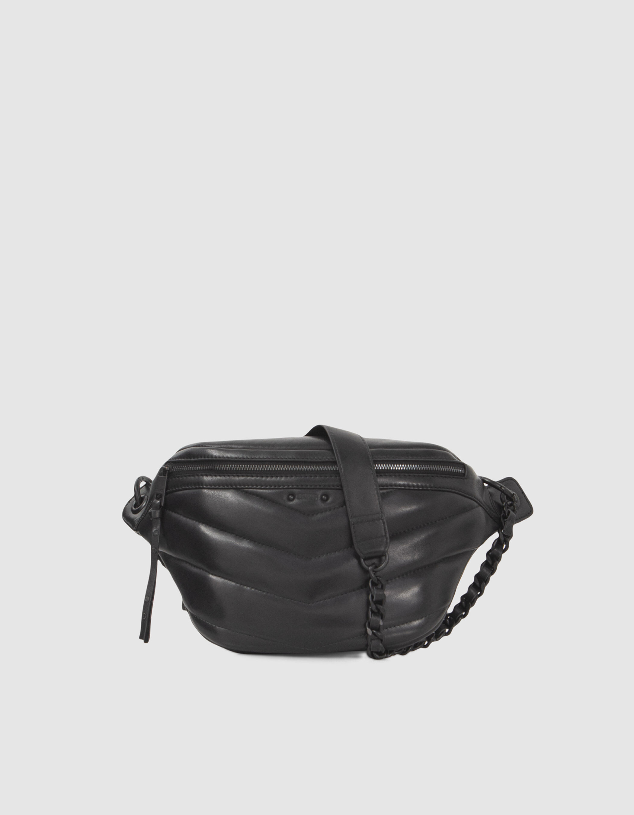 Riñonera mujer cuero negro outlet