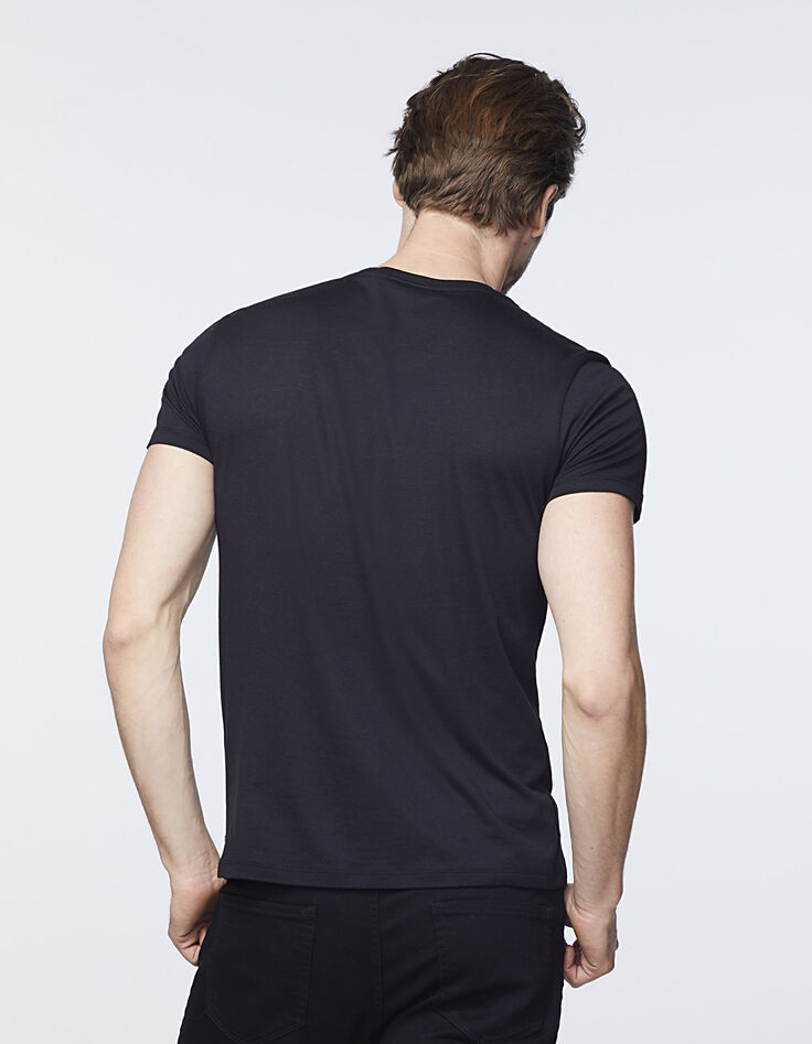 Tee-shirt noir Rock Paris Homme-3
