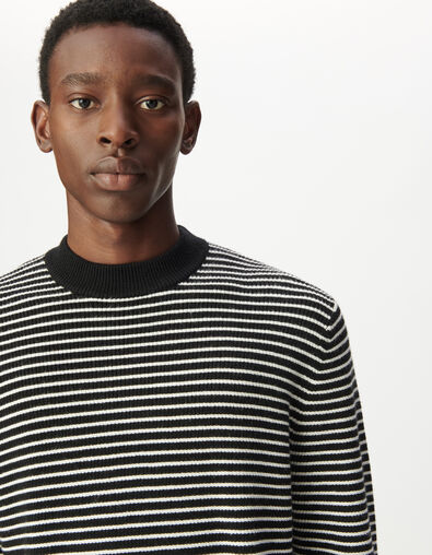 Jersey marinera punto negro rayas blancas hombre - IKKS
