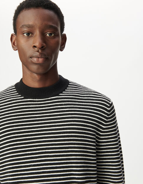 Jersey marinera punto negro rayas blancas hombre - IKKS