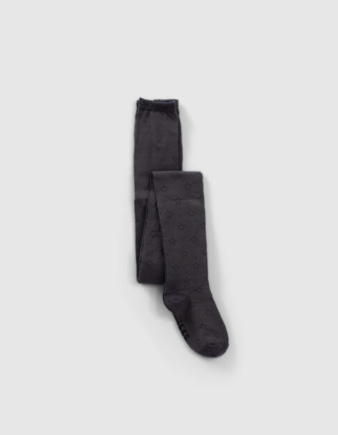 Collants gris tricot ajouré motifs étoiles fille - IKKS