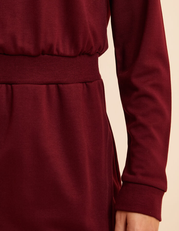 Robe longue bordeaux molleton monogramme I.Code-5