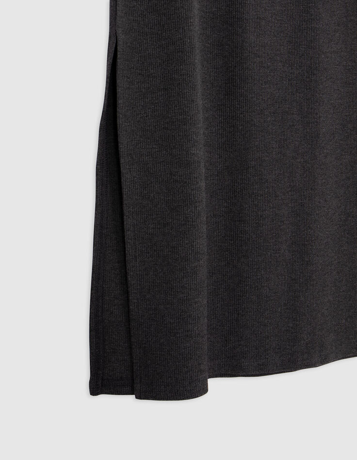 Graues Schlauchkleid für Mädchen aus Rippstrick-4 Graues Schlauchkleid für Mädchen aus Rippstrick-4