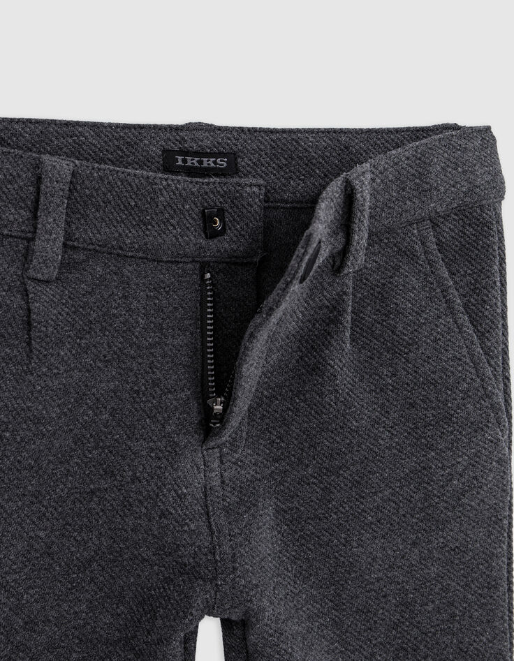 Pantalon CHINO gris maille Ottoman garçon-5 Pantalon CHINO gris maille Ottoman garçon-5