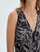 Pure Edition-Women’s grey long zebra print dress-5
