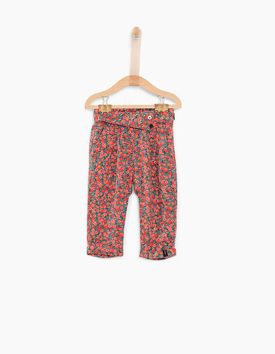 Pantalón caqui claro estampado naranjas bebé niña - IKKS
