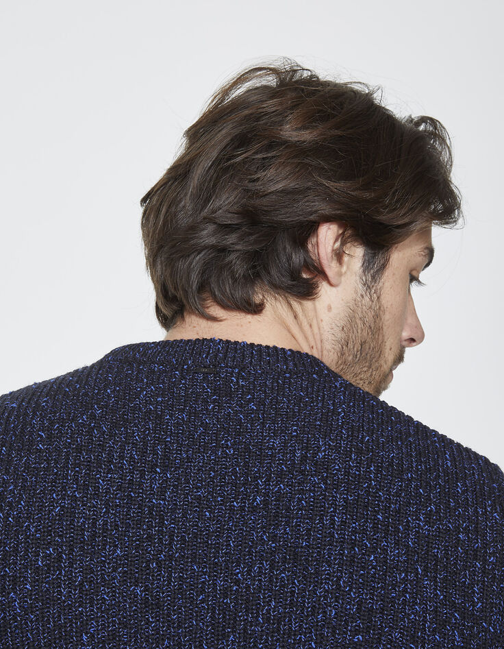Pull bleu chiné homme-6