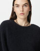 Schwarzer Damenstrickpulli Fledermausärmel-5