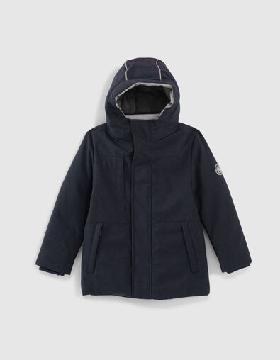 Boys’ dark navy parka with quilted lining - IKKS
