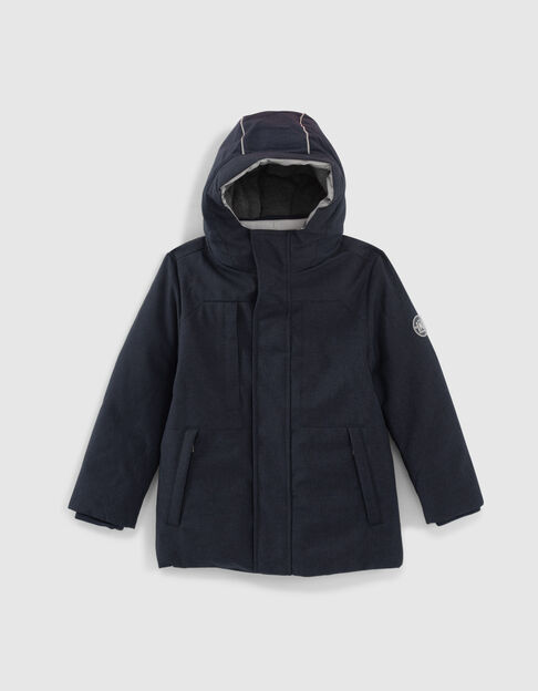Boys’ dark navy parka with quilted lining - IKKS