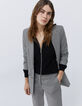 Women’s black knit studded ribbed knit cardigan-6
