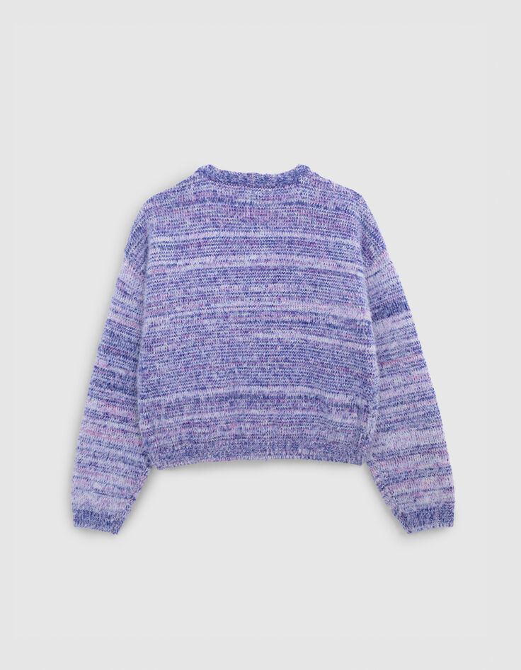 Chaqueta de punto azul y rosa para niña-1