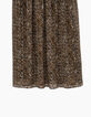 Langes Chiffon-Langarmkleid mit dezentem Camouflageprint -3
