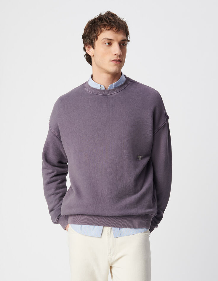 Sweat parma verwaschene Stickerei aus Fleece Herren-1