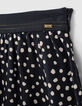 Falda navy estampado lunares y volante niña-6