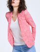 Veste tailleur mi-longue en crêpe imprimé femme-1