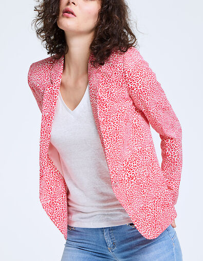 Veste tailleur mi-longue en crêpe imprimé femme - IKKS