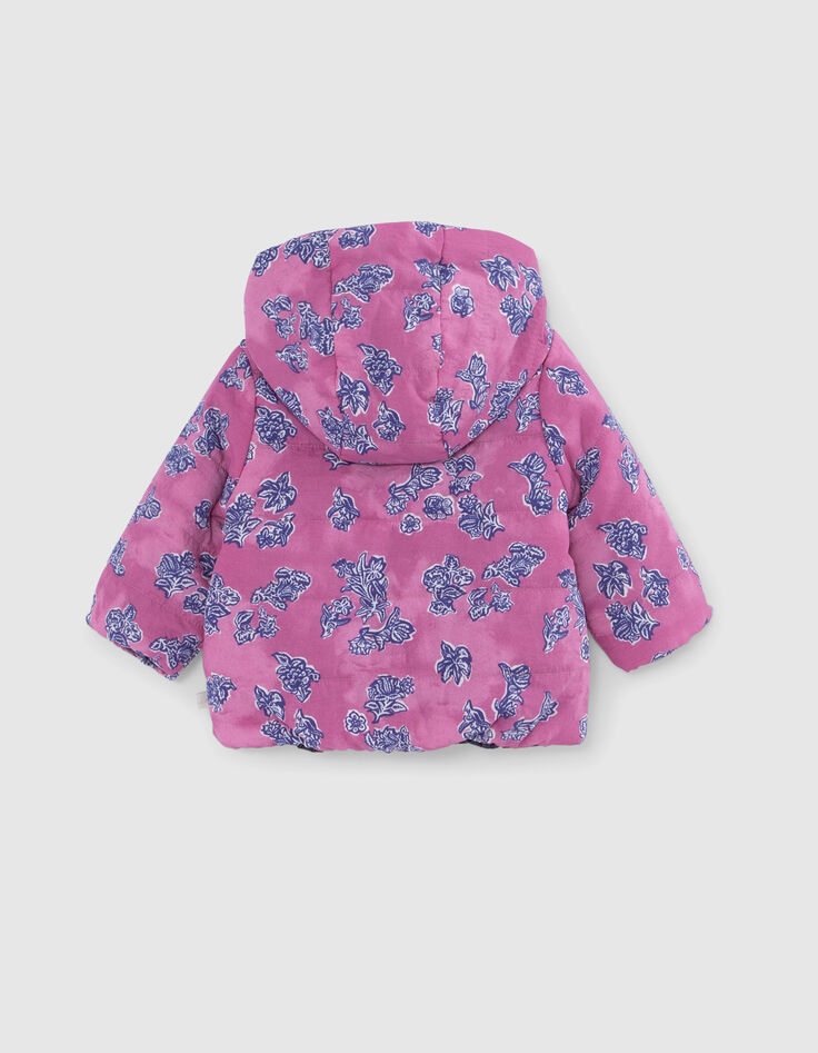 Baby-M&auml;dchen Wende-Steppjacke Marineblau/Indische Blumen-4
