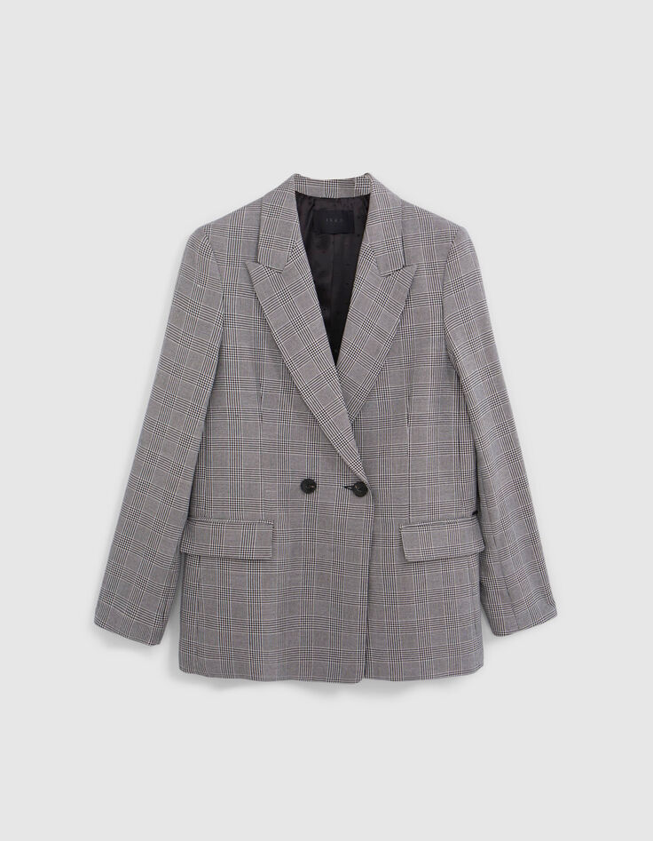 Women's black Prince of Wales lurex suit jacket-6