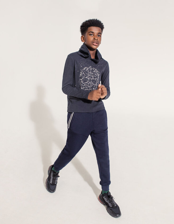 Jogging navy &agrave; poches zipp&eacute;es gar&ccedil;on -1