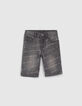 Graue Jungenjeansbermudas mit Print-1